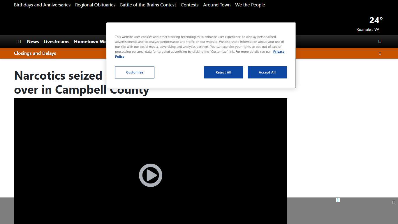 Narcotics seized & arrest made after man pulled over in Campbell County